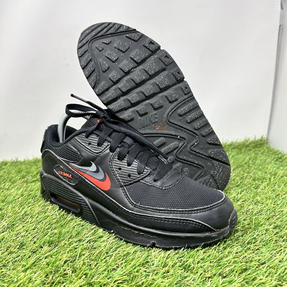 NIKE AIR MAX 90 GS Youth Boys Black/Habanero DX9272-001 Size 6.5Y